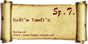 Szám Tamás névjegykártya